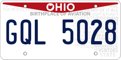 OH license plate GQL5028