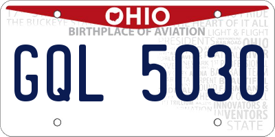 OH license plate GQL5030