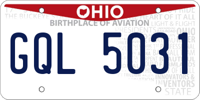 OH license plate GQL5031