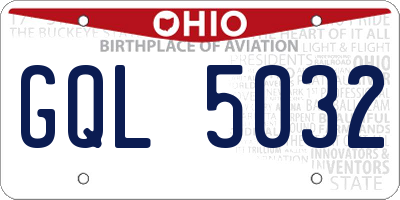 OH license plate GQL5032