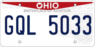 OH license plate GQL5033