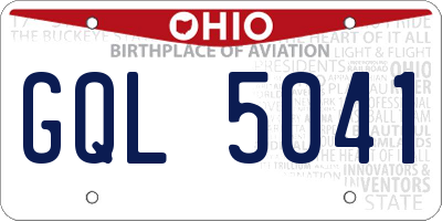 OH license plate GQL5041