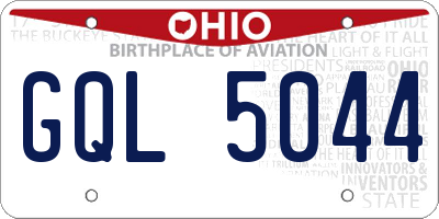 OH license plate GQL5044