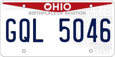 OH license plate GQL5046