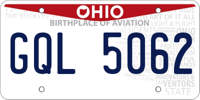 OH license plate GQL5062