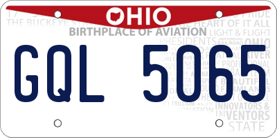 OH license plate GQL5065