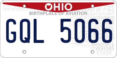 OH license plate GQL5066