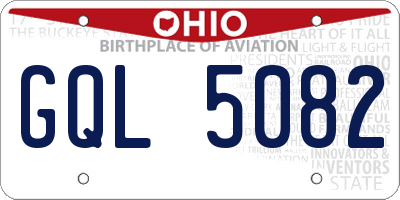 OH license plate GQL5082