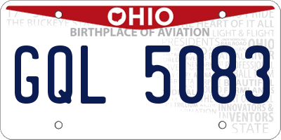 OH license plate GQL5083