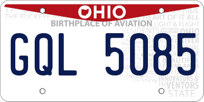 OH license plate GQL5085