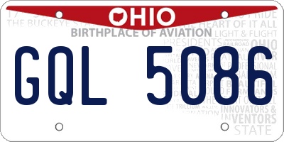 OH license plate GQL5086