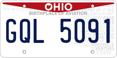 OH license plate GQL5091