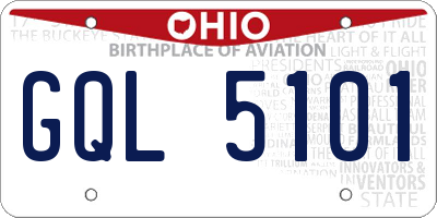 OH license plate GQL5101