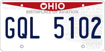 OH license plate GQL5102