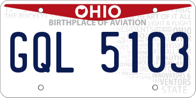 OH license plate GQL5103