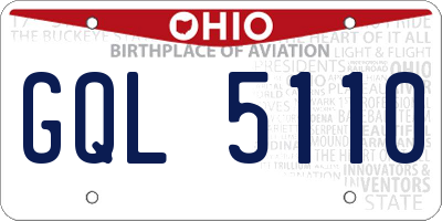 OH license plate GQL5110