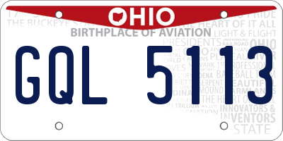 OH license plate GQL5113