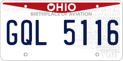 OH license plate GQL5116