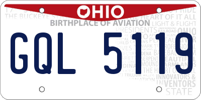 OH license plate GQL5119