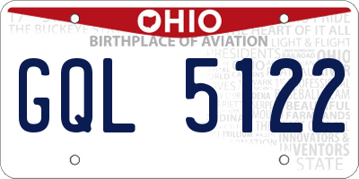 OH license plate GQL5122