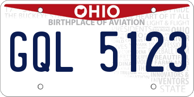 OH license plate GQL5123