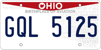 OH license plate GQL5125
