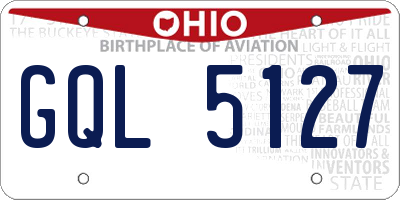 OH license plate GQL5127