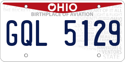 OH license plate GQL5129