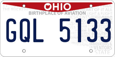 OH license plate GQL5133