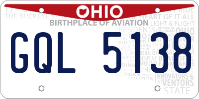 OH license plate GQL5138