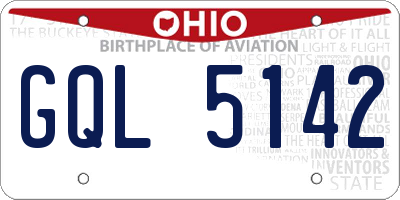 OH license plate GQL5142