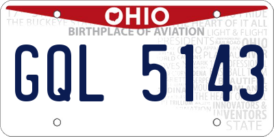 OH license plate GQL5143