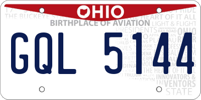 OH license plate GQL5144