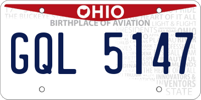 OH license plate GQL5147