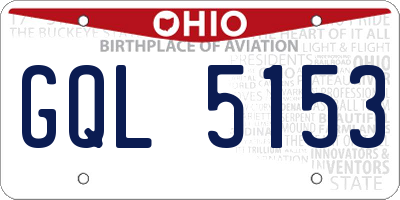 OH license plate GQL5153