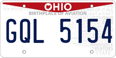 OH license plate GQL5154
