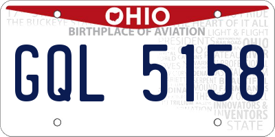 OH license plate GQL5158