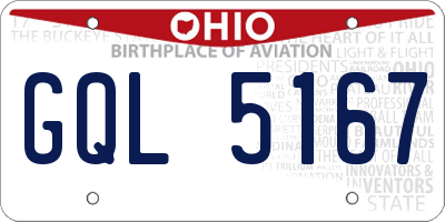 OH license plate GQL5167