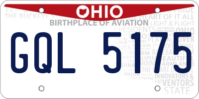 OH license plate GQL5175