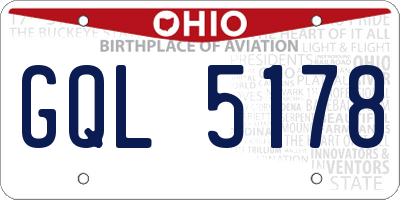 OH license plate GQL5178