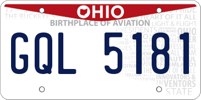 OH license plate GQL5181