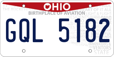 OH license plate GQL5182