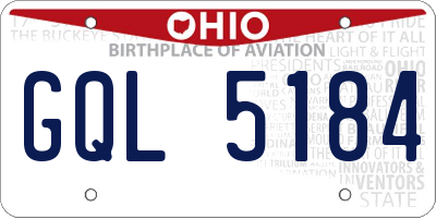 OH license plate GQL5184