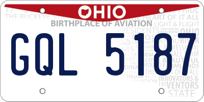 OH license plate GQL5187