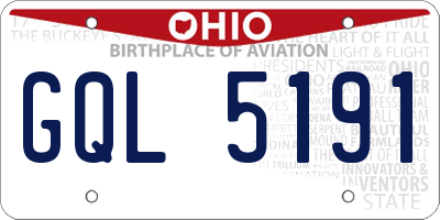 OH license plate GQL5191