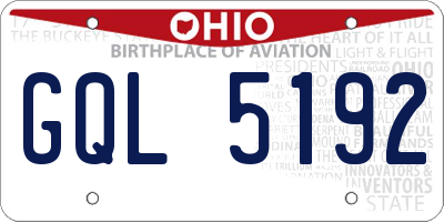 OH license plate GQL5192