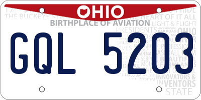 OH license plate GQL5203