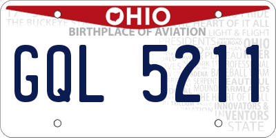 OH license plate GQL5211