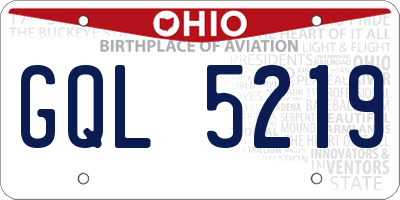 OH license plate GQL5219