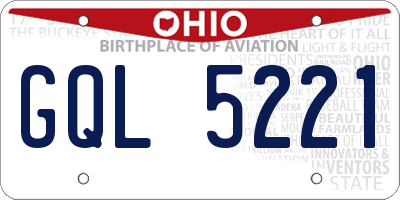 OH license plate GQL5221